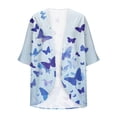 thumbnail image 5 of HOMBOM Womens Lightweight Kimonos Sheer Boho Cardigan 3/4 Sleeve Open Front Casual Cover Up for Young Women Floral, 5 of 5