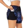 thumbnail image 3 of Lsque Glasses And Fireworks Printed Women's Running Shorts with Liner Pockets,Elastic Quick Dry Workout Athletic Gym Yoga Shorts,Womens High Waist Shorts-Large, 3 of 9