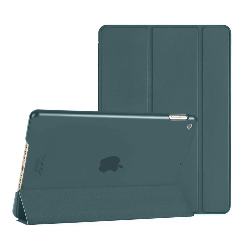 Mosiso Slim Fit Frosted Case for iPad 10.2" 7th Generation 2019 Released, PU Leather Smart Stand Cover Auto Sleep Wake Protective Case for Apple iPad 10.2 Inch (A2197/A2198/A2200), Midnight Green