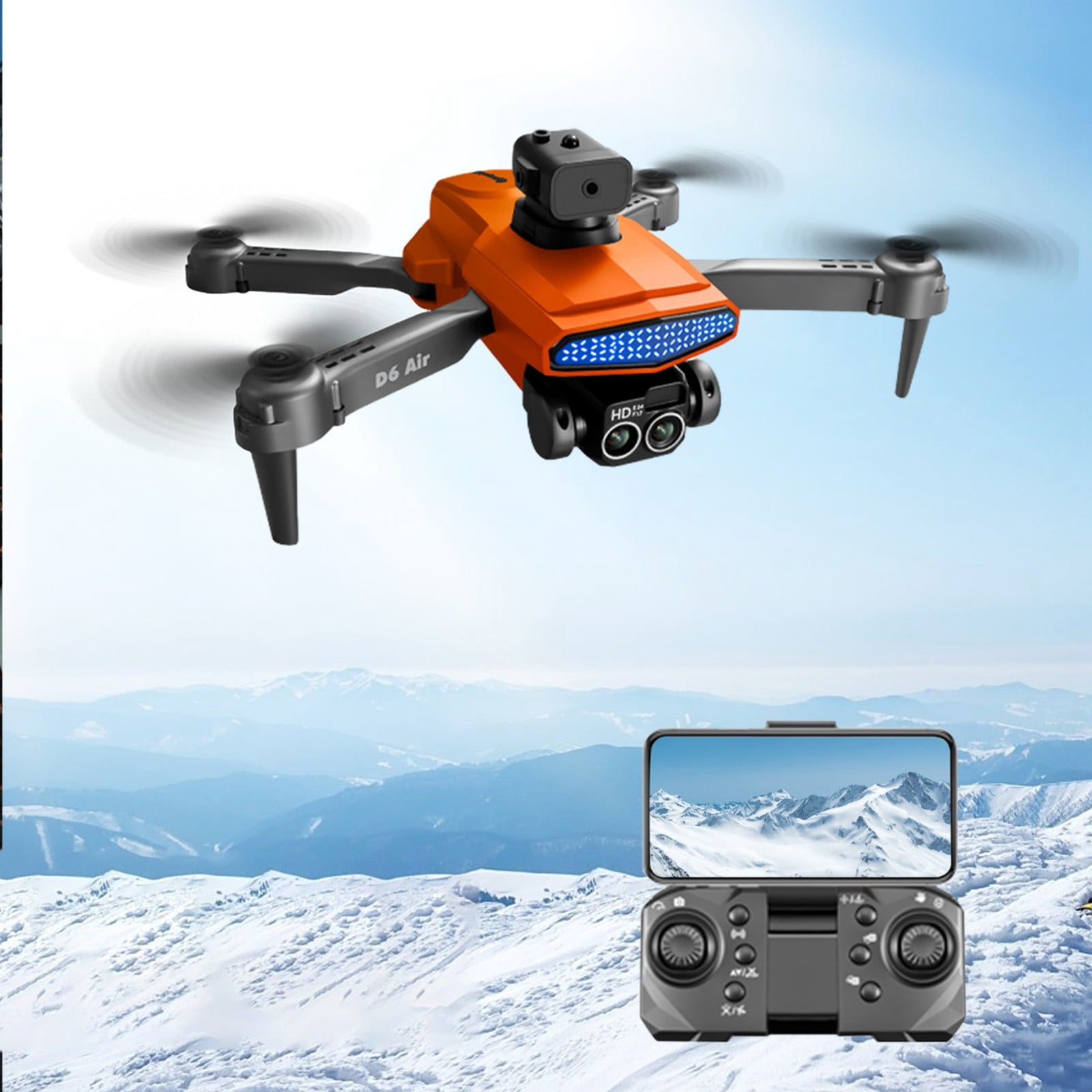 Drone with 4K Dual Camera, Electronic Image Stabilization & Obstacle Avoidance, Gesture Control & One-Key Return with 2 Batteries for Extended Flight, for Beginners and Teenagers
