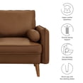 thumbnail image 4 of Armchair Chair, Brown, Faux Leather, Living Room Lounge Cafe Lobby Hospitality Restaurant, Modern Contemporary, HB37339, 4 of 9