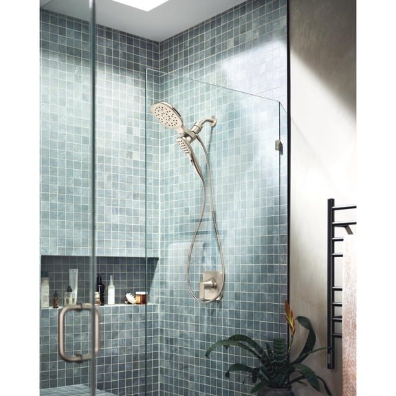 Moen Verso Infiniti Dial Square Rain Shower Head with Detachable Hand Shower Combo, 7-Inch Spray Head, Brushed Nickel
