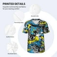 thumbnail image 3 of Hirioo Goal Time for Men's Baseball T-shirt Shirts Short Sleeve Casual Summer Button Stretch T Shirts,Size S-4XL-Large, 3 of 7