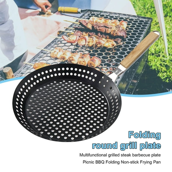 Lubelski Foldable Carbon Steel Frying Pan Non-stick Creative Hollow Round Shape Flat Pan for Home