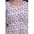 thumbnail image 5 of Bimba White Leaves & Chrysanthemum Floral Women Tunic Top Long Sleeve Button Down Print Short Causal Dress-XXX-Large, 5 of 7