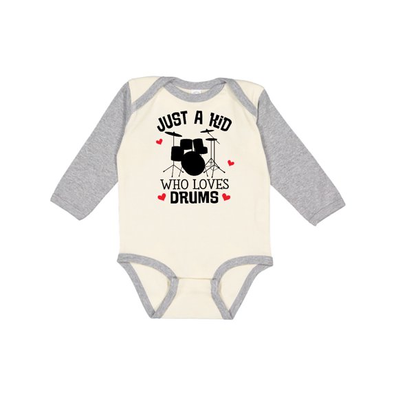 Inktastic Future Drummer Kid Loves Drums Boys or Girls Long Sleeve Baby Bodysuit