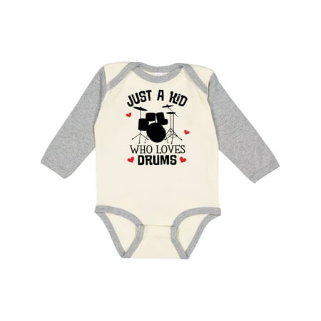 

Inktastic Future Drummer Kid Loves Drums Gift Baby Boy or Baby Girl Long Sleeve Bodysuit