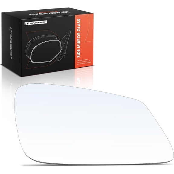 A-Premium Right Passenger Side Heated Mirror Glass with Backing Plate - Compatible with BMW 528i 535d 535i GT 550i GT 750Li 640i 650i xDrive, 740Li, 760Li, M5, M6 - Fits non-auto-dimming OE mirror