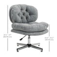 thumbnail image 2 of Armless Grey Office Chair | Adjustable Height Task Chair for Home & Office - Linen-Feel Fabric, 25.6" x 25.6", 2 of 7