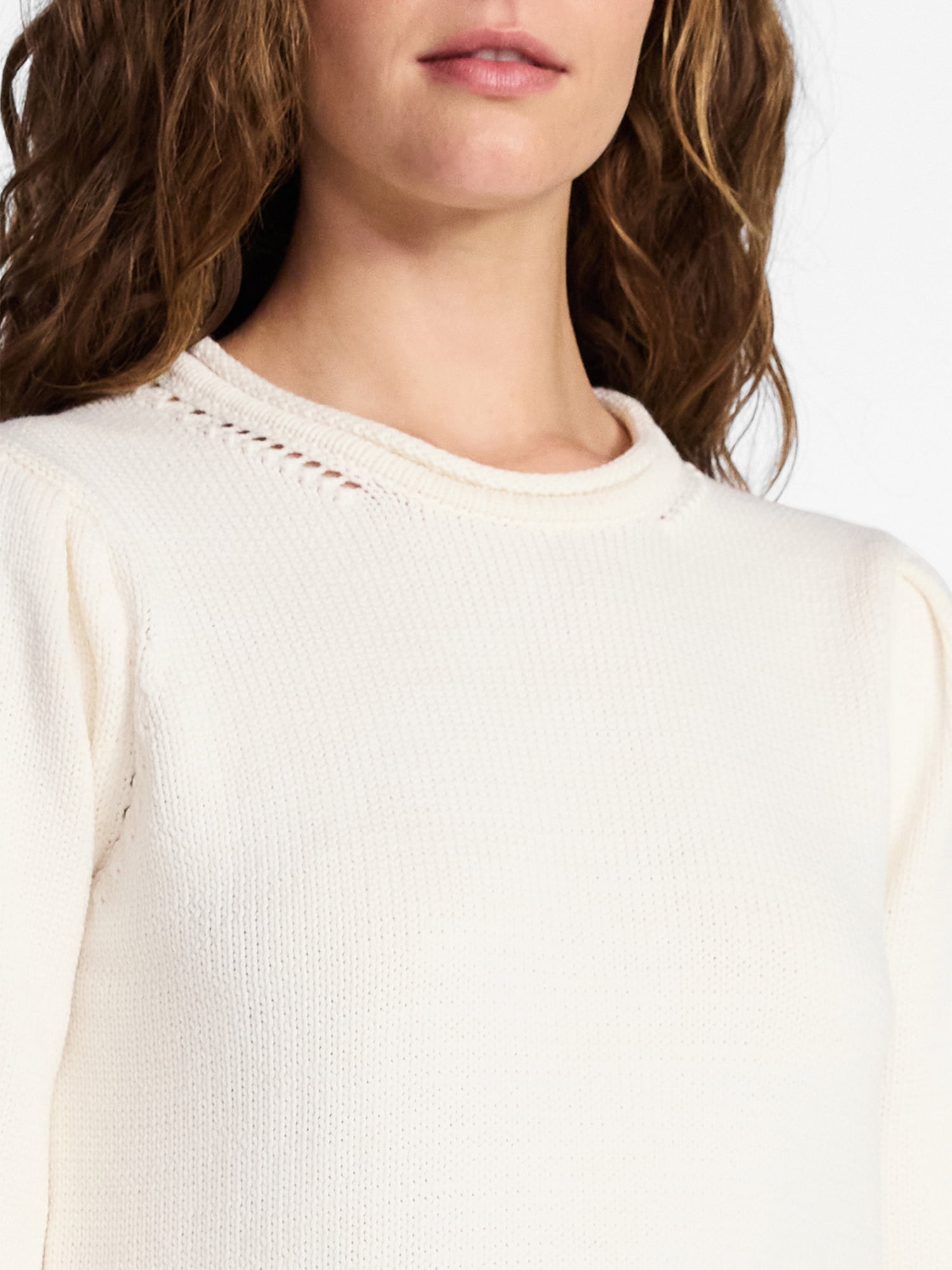 Time and Tru Women's Crewneck Sweater with Long Sleeves, Sizes XS-XXXL
