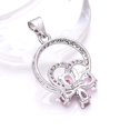 thumbnail image 2 of Pink Sapphire - Simulated, CZ 925 Silver Platinum Plated Pendant 1.20" P79415, Sapphire Pendant, Gift For Her, Pear Pendant, Pink Pendant, 2 of 2