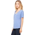 thumbnail image 3 of BELLA 8815 BellaCanvas Ladies` Flowy Basic V-Neck Tee 8815, 2XL, Blue Triblend, 3 of 5