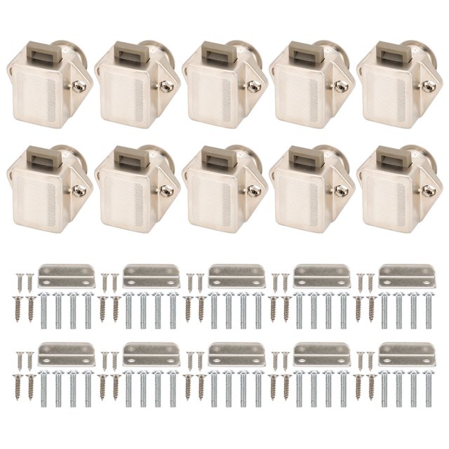 Kit de pestillo de cerradura sin llave de 10 piezas con botón pulsador para puertas de RV, automóviles, cajones y gabinetes