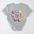 thumbnail image 1 of UPPADA Easter T-Shirts pour Femmes à Imprimé d'Oeufs Happy Easter Graphique Bunny Rabbit Mignons T-Shirts à Manches Courtes Décontractés Crewnekc T-Shirts d'Été Basiques Coupe Régulière Chemises Gris,m, 1 of 5