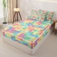 thumbnail image 2 of Homewish Colorful Plaid Grid Zipper Twin Comforter Sets with Fitted Sheet and 2 Pillowcases For Girls,Pixelated Theme Miner Game Zipper Bedding Set,Pink Reversible,4-Piece, 2 of 7