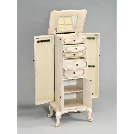 ACME Lief Jewelry Armoire, Antique White