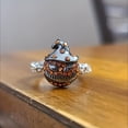 thumbnail image 3 of Delicate Fashionable Halloween Ring Silver-plated Metal Pumpkin Face Shape Rhinestone Decor Ring Party Jewelry Finger Accessories Jewelry Birthday Gift, 3 of 5