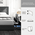 thumbnail image 4 of Einfach Full Size Storage Bed Frame with 4 Big Drawers, Square Button Tufted Adjustable Headboard, Dark Grey, 4 of 8