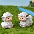 thumbnail image 4 of Cheer.US 5 Pcs Miniature Sheeps Mini Garden Herd Mini Sheep Figurines Miniatures of Sheeps Moss Micro Landscape Decoration DIY Resin Home Decor Animals Micro Fairy Garden, 4 of 7