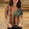 thumbnail image 2 of IROINNID 4th of July T-Shirt For Women Summer Casual Strapless Blouse Top V-Neck Women Tops Independence Day, 2 of 5