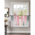 thumbnail image 2 of Sheer Curtains 45 Inch Length 2 Panels Set for Kitchen, Pink Gray Semi Sheer Curtains for Windows, Contemporary Abstract Gradient Aesthetic Voile Window Treatments Rod Pocket Curtain, 2 of 7