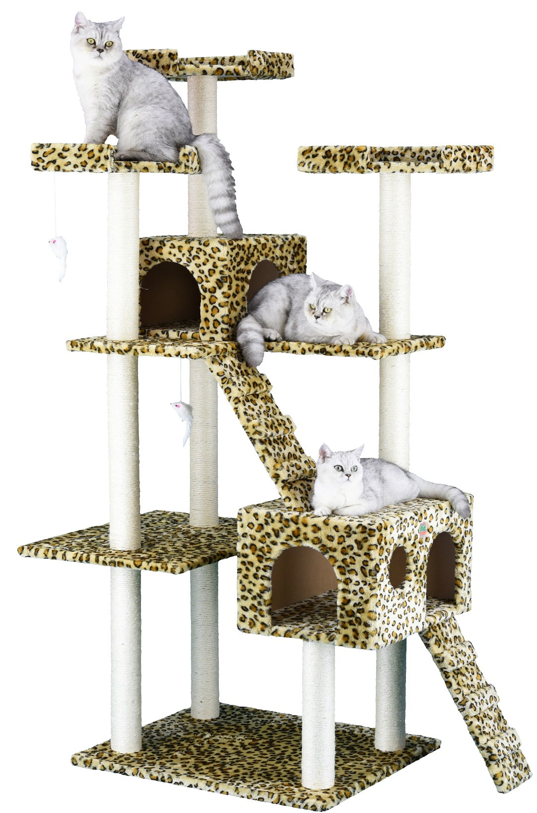 Go Pet Club Cat Tree Condo House Leopard Kitty Furniture Tower Scratch Play New 