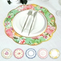 Balsa Circle 24 Assorted Round Disposable Table Placemats with Floral Designs Party Wedding Reception Events Tableware Decorations