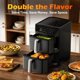 thumbnail image 2 of Cesta doble Air Fryer Mirtan de 12,6 litros para 10 a 12 personas, color negro, 2 of 9