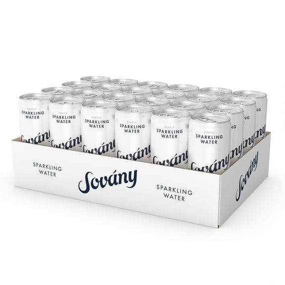 Sovny - Simply Sparkling Water Simply sparkling with just the right amount of bubbles | Fresh and natural tasting | Low calories | No added Sugar | 12 fl oz | 24 pack