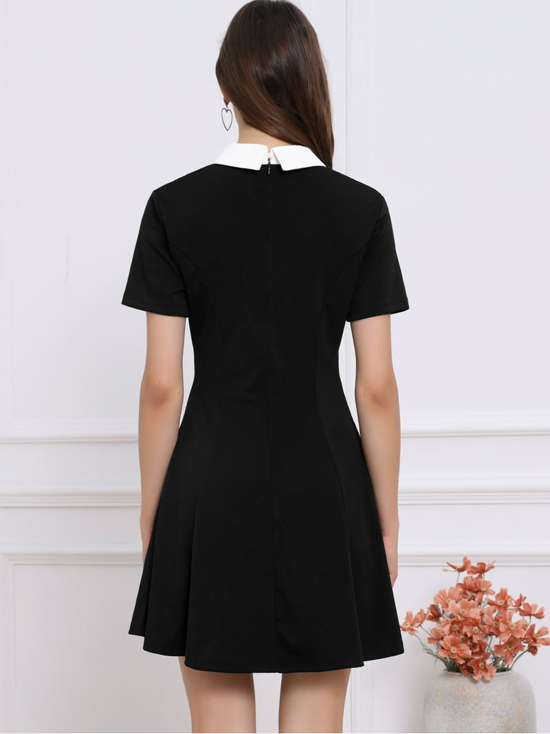 slim fit dress slacks Nauti Nati Girls Polka Dot Printed Embroidered Peter Pan Collar Fit Flare  Dress – Nautinati main image 0