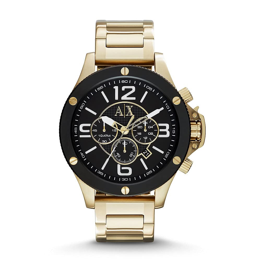 Armani Exchange Black Dial Gold PVD Men's Watch AX2122 - Walmart.com