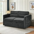 thumbnail image 2 of DEALTOPS Pull Out Sofa Bed, Convertible Loveseat Sleeper with Side Pockets, Black, 2 of 8