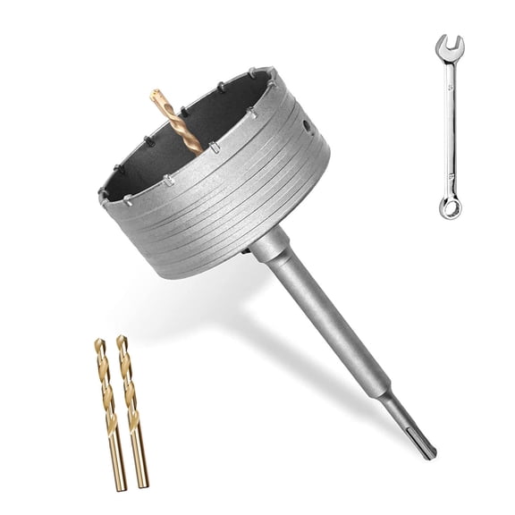 150mm / 6" Concrete Hole Saw,with 200mm Tungsten Steel SDS Plus Shank And  High-strength tungsten alloy teeth Hole Saw for Concrete Cement Stone Wall Foam Brick