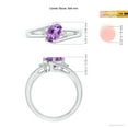 thumbnail image 4 of ANGARA Natural 1.15 ct Amethyst and Diamond Split Shank Ring in 14K White Gold for Women (Size-8x6mm) | February Birthstone, Birthday, Anniversary, Jewelry Gift for Women | Natural Amethyst Ring, 4 of 8