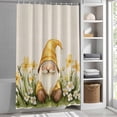 thumbnail image 3 of Spring Flowers Fabric Shower Curtain Yellow Gnome Washable Shower Curtains for Bathroom, Waterproof Bath Curtain with Hooks Home Decor 72x84in, 3 of 8