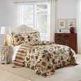 thumbnail image 1 of Waverly Laurel Springs Ensemble de Literie Réversible 3 Pcs Floral de Ferme Moderne, Très Grand, Parchemin, 1 of 5