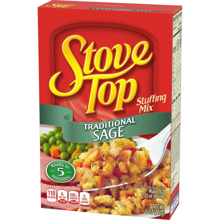 Stove Top Traditional Sage Stuffing Mix, 6 oz Box, Perfect Stove Top Traditional Sage Stuffing Mix, 6 oz Box, Perfect