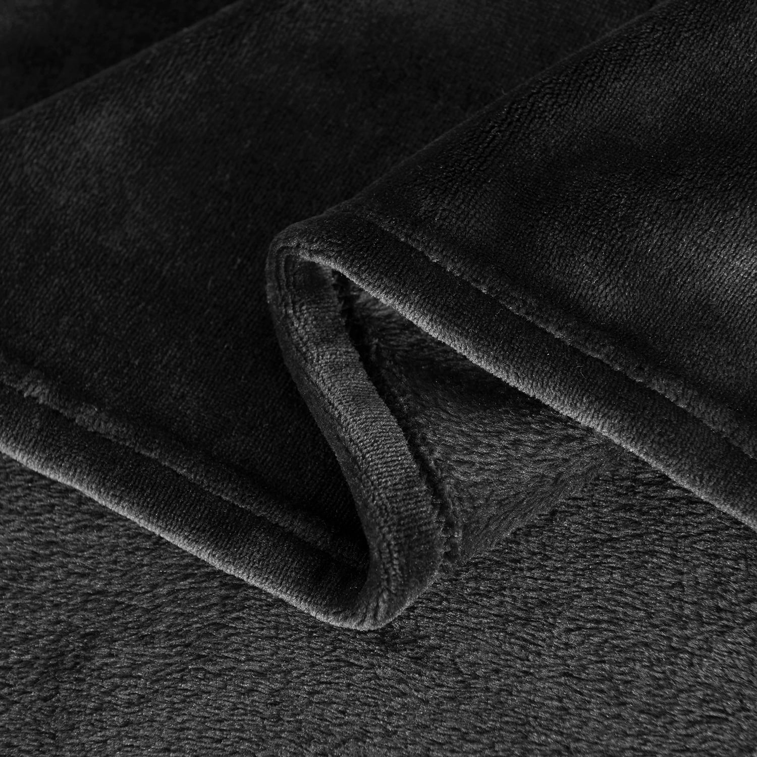 JML Fleece Blanket Flannel Blanket Couch Black King 79"X89" Soft Lightweight Bed Blanket