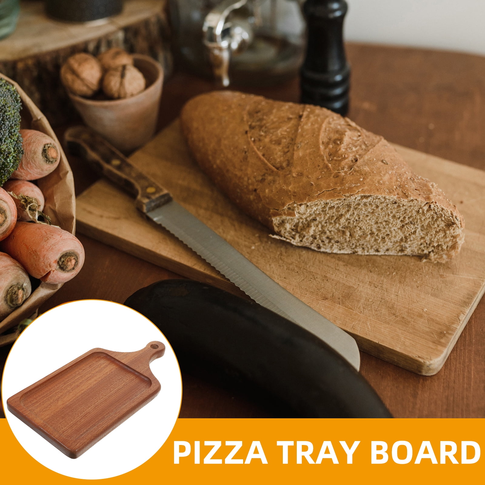 Rectangular Wood Tray Paddle Board Multi-functional Steak Serving