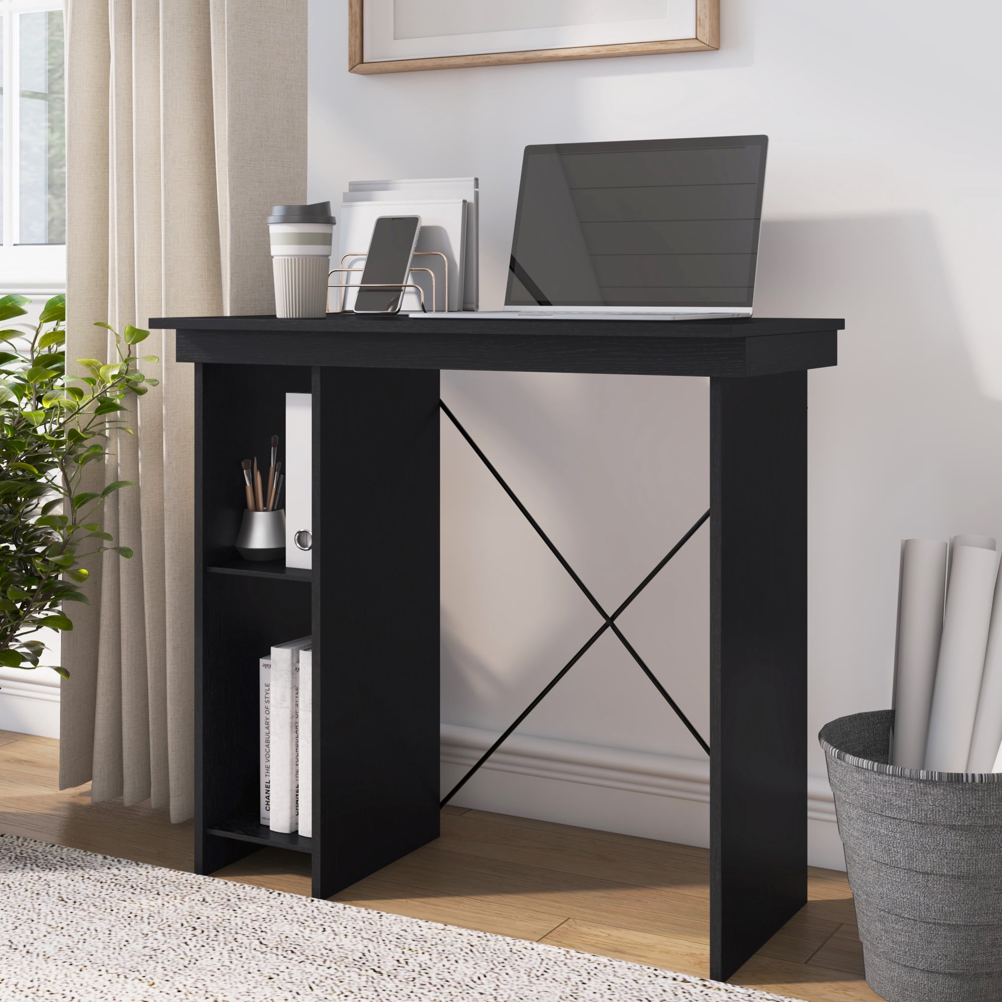 Mainstays Ardent No Tools Small Space Writing Desk, Black