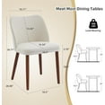 thumbnail image 7 of Studyset Dining Chair Set of 2, Linen Upholstered Kitchen Chair with Sold Wood Legs, Wing Backrest, Wooden Dinner Chair, Kitchen Chairs with Thick Cushions for Dining Room, Living Room, 7 of 7