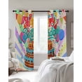 thumbnail image 4 of Happy Birthday Blackout Curtains for Bedroom Living Room Darkening Curtains 96 Inches Long Colorful Balloon Ribbon Cake Window Curtain 2 Panels Set Insulated Window Treatment Grommet Drapes 52"x96", 4 of 9