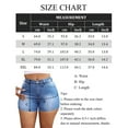 thumbnail image 3 of jinghuiyue Women’s Casual High Waisted Denim Shorts Stretchy Frayed Raw Hem Ripped Jeans Shorts L, 3 of 7