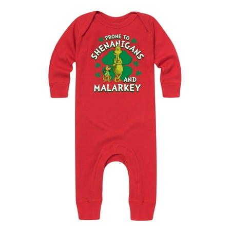 

The Grinch - Prone To Shenanigans Malarkey - Infant Baby Long Sleeve Bodysuit