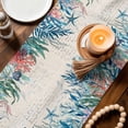 thumbnail image 3 of Coastal Green Seaweed Table Runner 72 Inches, Summer Beach Coral Starfish Rustic Bed Runner Dresser Scarves Tabletop for Indoor Outdoor Parties/Ceremony/Banquet, 16" x 72", 3 of 9