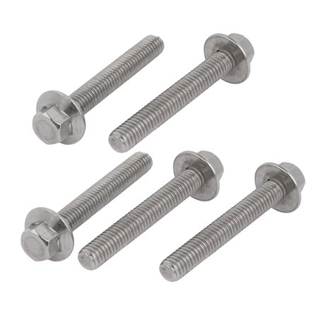 

Unique Bargains M6x40mm Thread 304 Stainless Steel Metric Hex Head Flange Screws Bolt 5pcs
