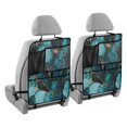thumbnail image 2 of Qxltty Dark Green Gild Marble Car Seat Back Protectors with 3 Pocket Storage Bag Universal Fit Automotive Interior Decoration, 2 of 7