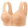 thumbnail image 5 of iHPH7 Daisy Bras for Older Women Floral Plus Size Bra Wireless Front Closure Bras for Senior Daisy Comfort Tshirt Bra Rose Gold M, 5 of 6