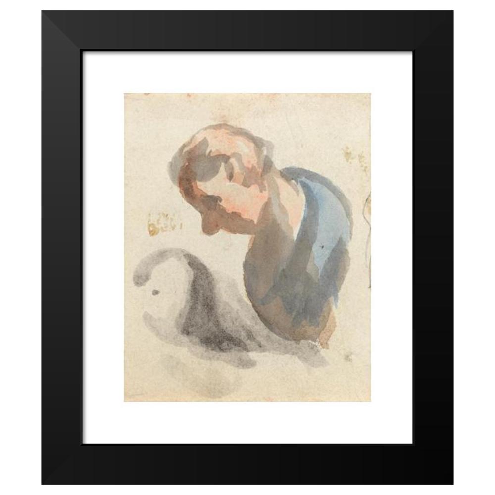 Honoré Daumier 12x14 Black Modern Framed Museum Art Print Titled - Head of a Man Vii
