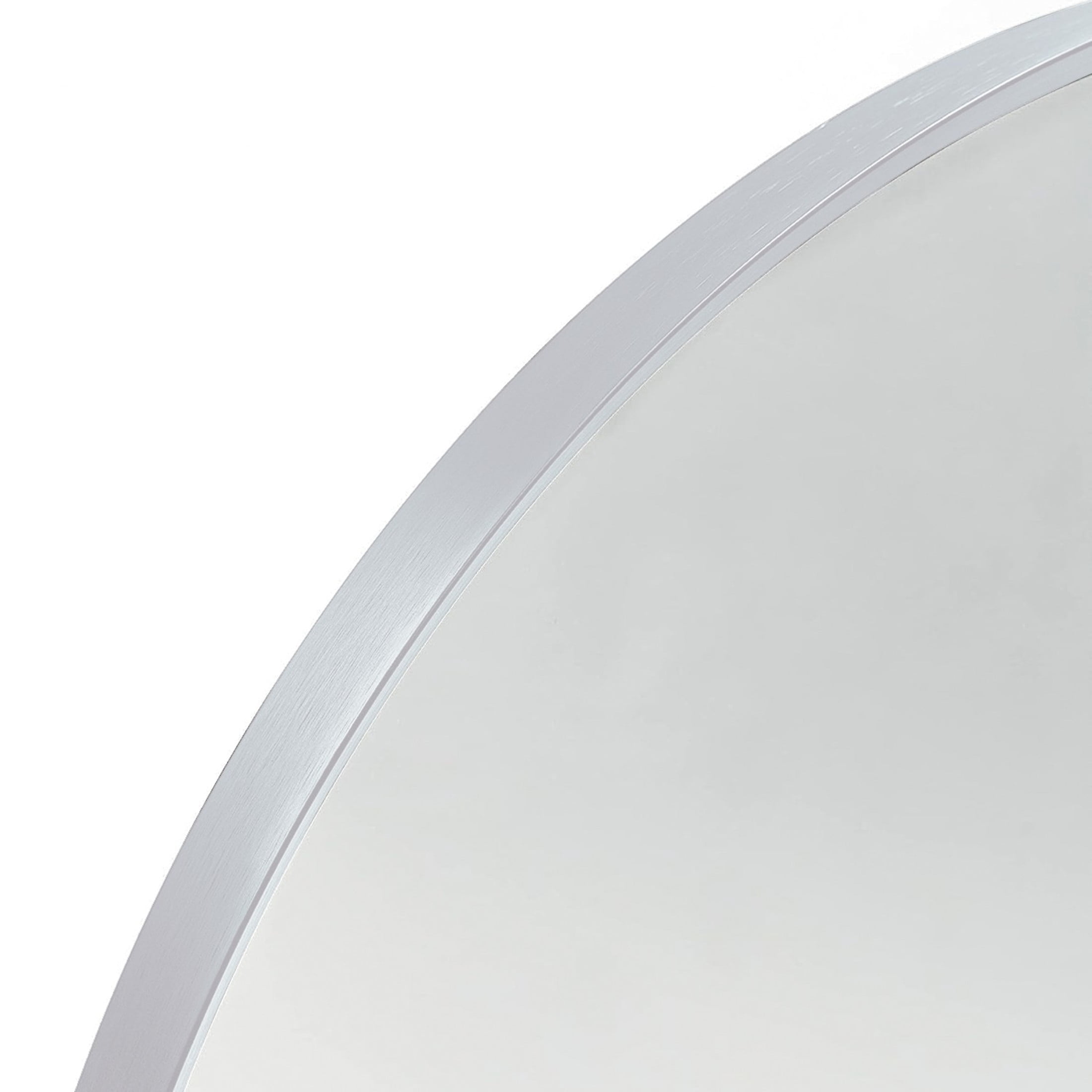 Noble House 24"x36" Arched Metal Wall Mirror, Vanity Mirror for Bathroom, Bedroom & Living Room, Silver